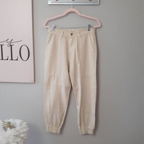 NWT Serra creme brulee butter elastic waist cotton blend pants S - Picture 5 of 8